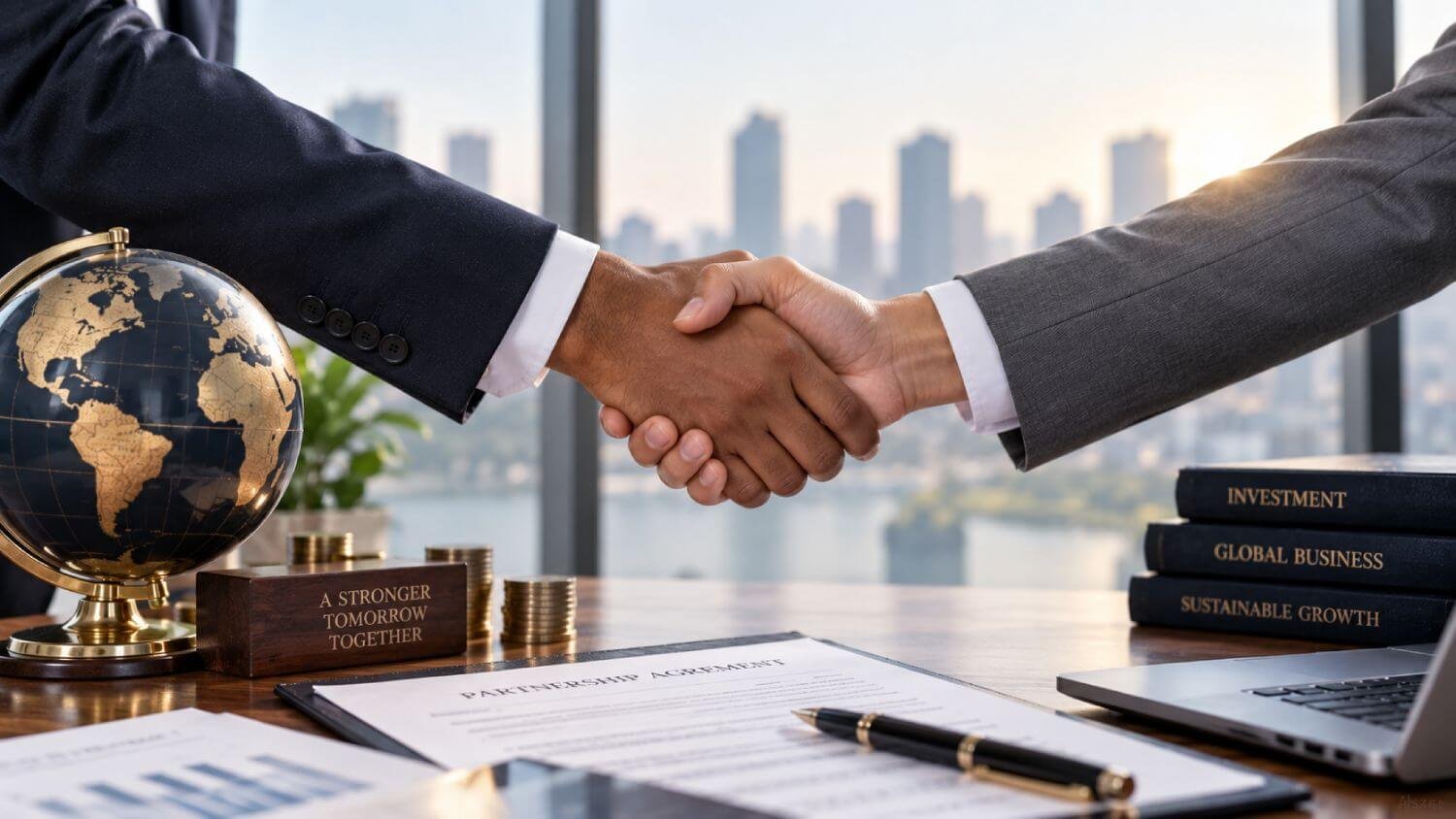 Handshake between diverse professionals (1)